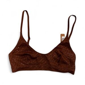 SKIMS LOGO MESH FOIL SKIMPY TRIANGLE BRALETTE